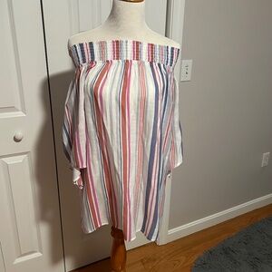 Off the shoulder blouse. Cruise vacation